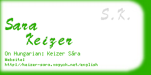 sara keizer business card